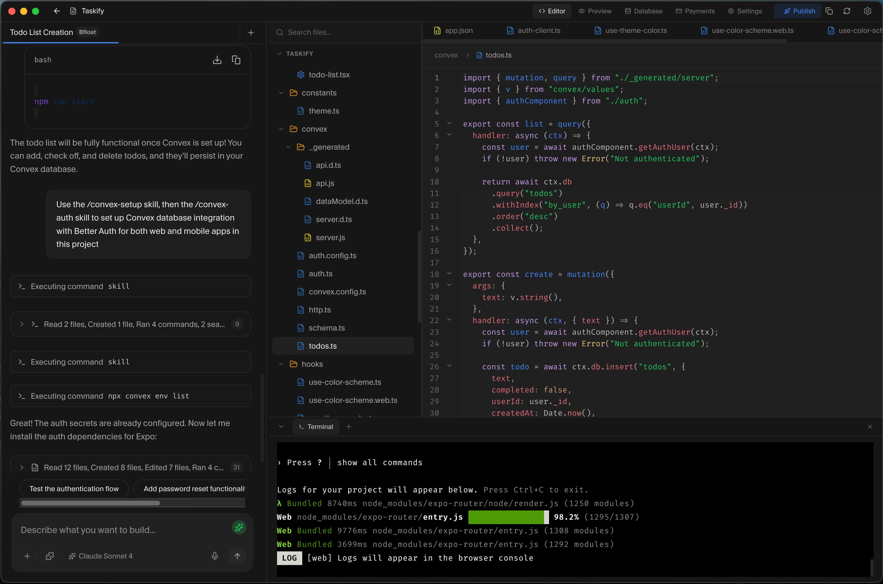 Bfloat Workbench AI chat interface